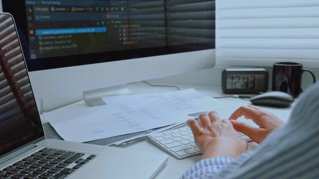 Developing programmer Development Website design and coding technologies working at home