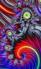 Fractal 3d image, in the form of a pattern of flowers. Wallpaper for the screen