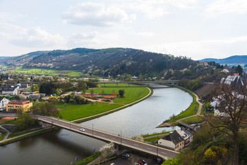 Road bridge over the Saar river, in Saarburg
