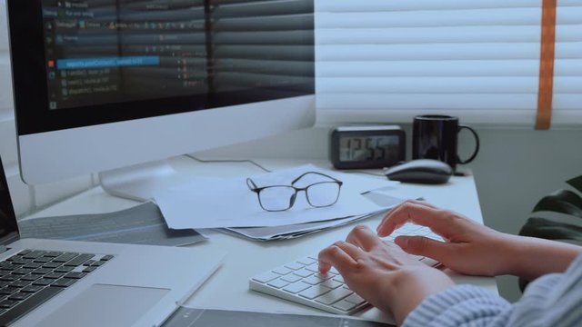 Developing programmer Development Website design and coding technologies working at home