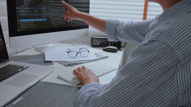 Developing programmer Development Website design and coding technologies working at home