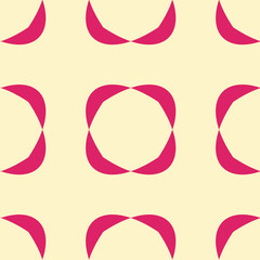 Geometric chekered abstract decorative  vector background. Vector mosaic tiles seamless pattern with pink background and geometrical ornament.