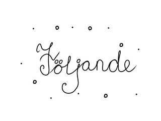 Följande phrase handwritten with a calligraphy brush. Following in swedish. Modern brush calligraphy. Isolated word black