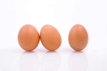 Another set of Three eggs isolated on a white