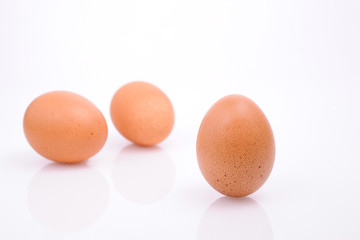 Another set of Three eggs isolated on a white