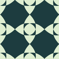 Geometric chekered abstract decorative  vector background. Vector mosaic tiles hipster seamless pattern with deep blue background and geometrical ornament.