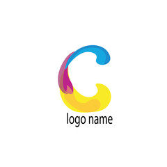 Letter C Creative logo simple color design vector