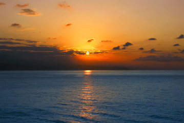 TRABZON, TURKEY - SEPTEMBER 24, 2009: Sunset, Skyline in the Black Sea. Of District