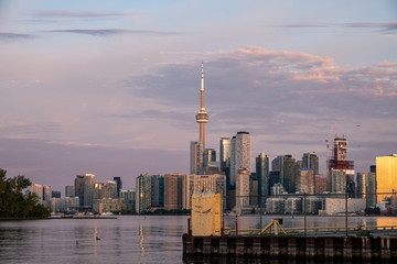 A Fairly Unsullied View of the Toronto Skyline from Cherry Beach at Daybreak of a Late Summer Day