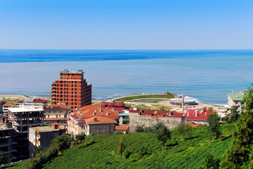 TRABZON, TURKEY - SEPTEMBER 24, 2009: City General View, Buildings, Black Sea. Of District