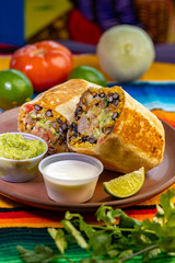 Steak Bean and Rice Burrito