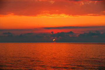 TRABZON / TURKEY - JUNE 27, 2008: Sunset, Skyline, Black Sea. Of District