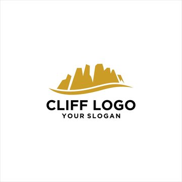 Cliff Vector Logo Design Graphic Template Modern