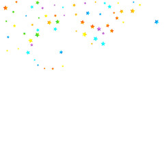 Rainbow Festive Confetti. Carnival Star Falling.