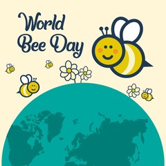 World bee day vector template.