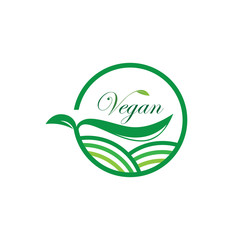 Farm Vegan Vegetarian Icon Logo Green
