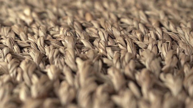 Close up footage of decoration natural texture from straw or thatch.