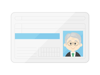 年配男性の免許のイラスト