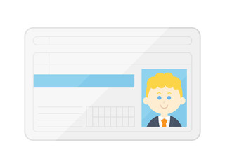 白人男性の免許証のイラスト