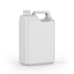 Blank  Plastic Jerry Can For Branding And Mock up, 3d Render Illustration.