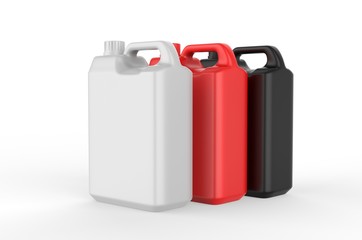 Blank  Plastic Jerry Can For Branding And Mock up, 3d Render Illustration.