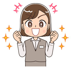 制服 スタッフ 受付 医療事務 店員 イラスト