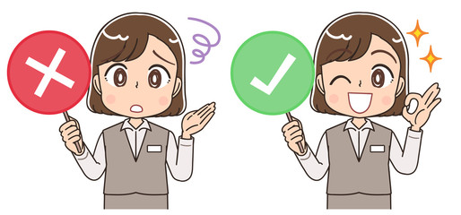 制服 スタッフ 受付 医療事務 店員 イラスト