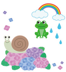 梅雨　余白スペース　素材　イラスト