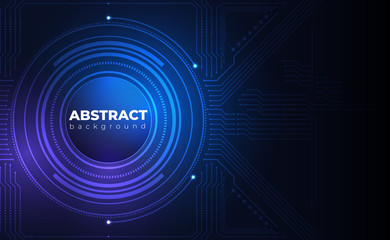 Technology Background. Neon Effect. Circuit Board Concept. Electronic Motherboard Illustration. Hi-tech Digital Technology And Engineering. Digital Technology Backdrop. Vector Illustration