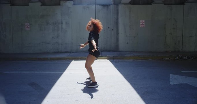 Female hip hop dancer dancing 