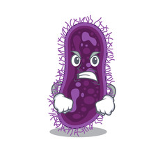 Mascot design concept of lactobacillus rhamnosus bacteria with angry face