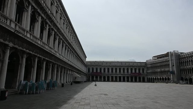 May 2020, Venice-Italy, Walking through the monuments of the ancient city of Venice at the time of the coronavirus, between closed shops and the absence of tourists