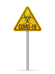Road sign Covid-19