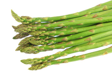 fresh asparagus isolated on white background