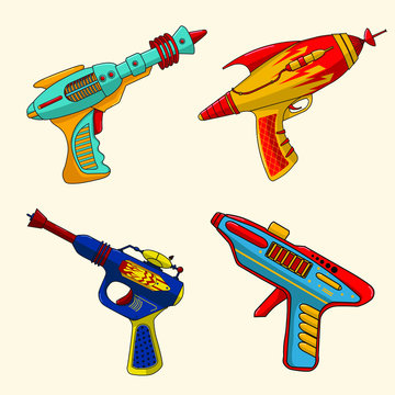 vector illustration of a raygun