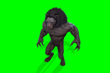 Fantasy character Humanoid Lion in epic pose - 3D render