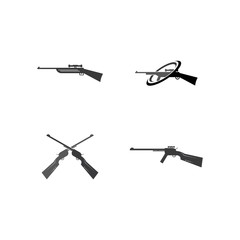 Sniper hunting rifle icons