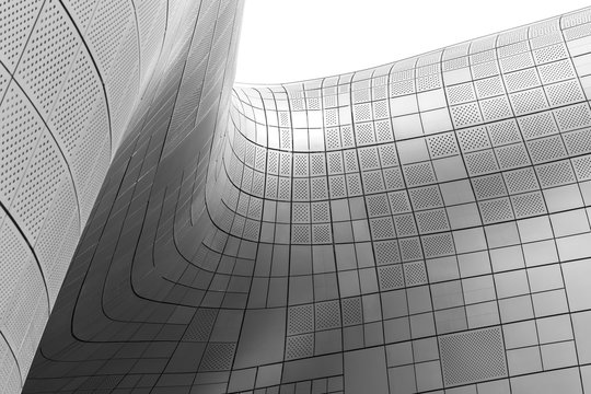 Modern architecture of Dongdaemun Design Plaza or called DDP. The place is the centerpiece of South Korea's fashion hub and popular tourist destination.