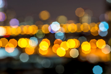 Blurred abstract wallpaper Of bokeh, colorful lights, a beauty of art caused by various effects of light that falls on