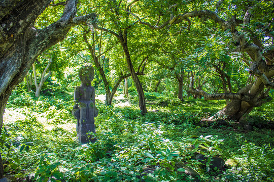 Pre-Colombian Carved Idol Known Locally as &ldquo;The Princess&rdquo; Remains in the Rain Forest of Zapatera Island outside of Granada, Nicaragua