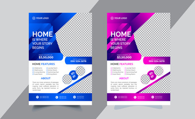 Flyer design. Real Estate flyer brochure or flyer design. Leaflet presentation.