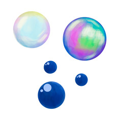 underwater world of colorful bubbles