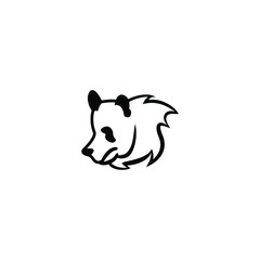 Fototapeta premium Panda Bear head logo. Vector teddy bear. Isolated mascot cartoon character doodle illustration.