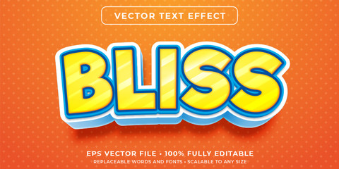 Editable text effect - blissful text style