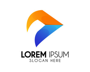 Vector abstract arrow logo design. Modern icon concept. Swirl, ribbon icon. Colorful graphic design element