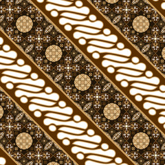 Unique style Indonesian batik with dark brown color modern concept