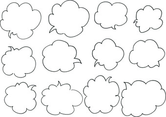 a lot of speech bubbles set