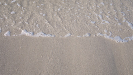 Fototapeta na wymiar Sea wave on the sand beach background