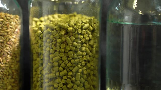 Malt, hops and water. Everything for brewing beer.
