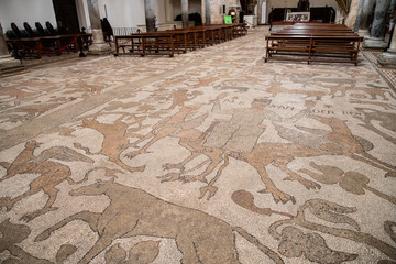 Interior of Otranto Cathedral and mosaic floor, Salento, South Italy - obrazy, fototapety, plakaty